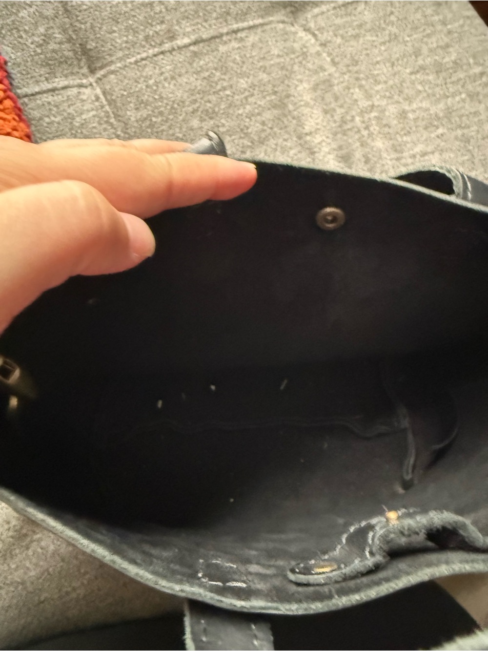 Portland Leather Black Leather Shoulder Tote with Front Pocket - Picture 6 of 8